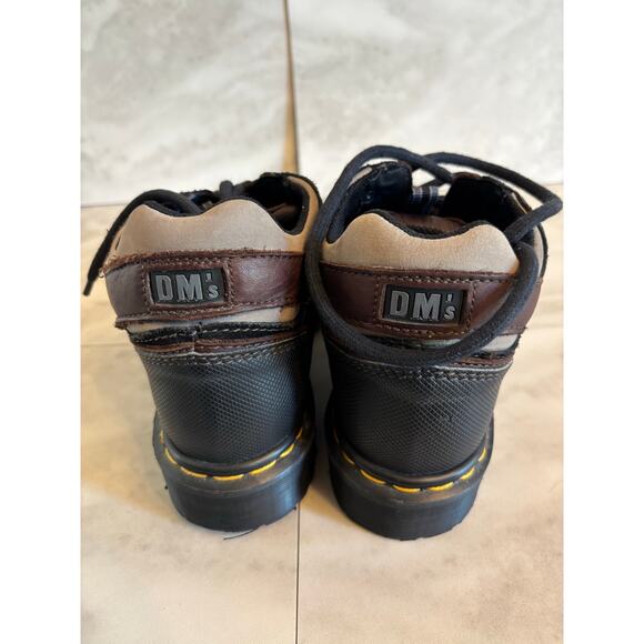 Dr. Doc Martens 8878 DM\'s Brown Leather Shoe  Size 5 England Steel Toe Retro